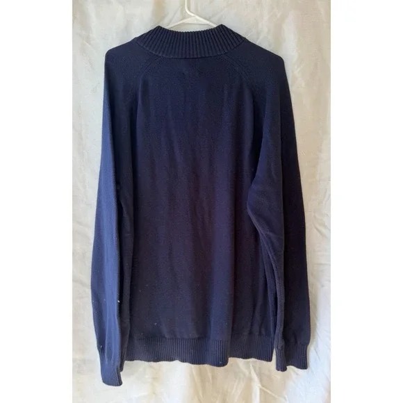 G.H. BASS 1/4 Zip Long Sleeve Pullover Blue Navy Sweater Men's XXL Mock Neck NWT - Picture 6 of 6